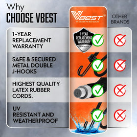 VBEST bungee cords securing a canopy against wind.