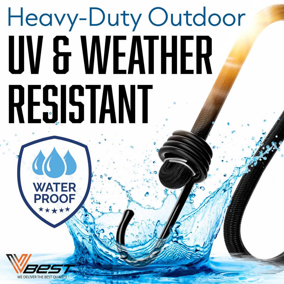 VBEST bungee cords ideal for securing bikes and canopies.