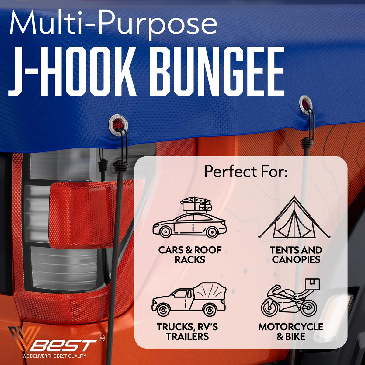 VBEST wind-resistant 32-inch cords securing tarps and gear.
