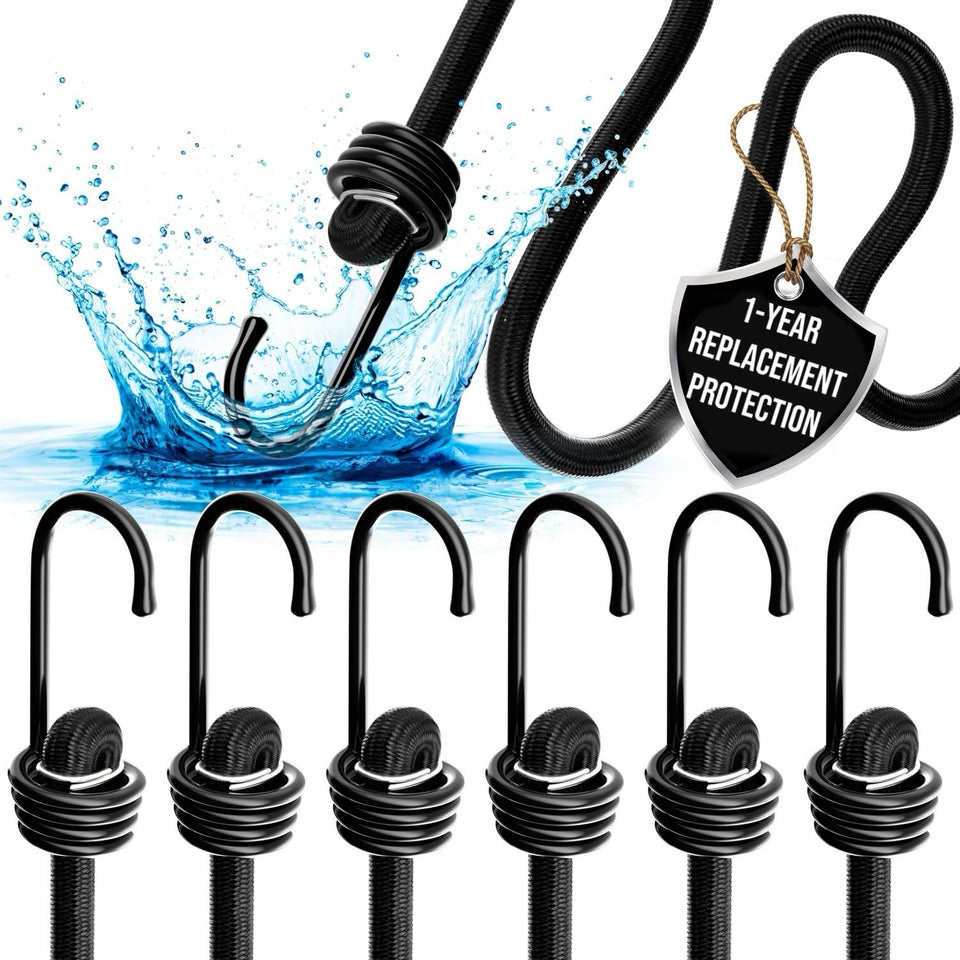 VBEST extra long 72-inch bungee cords with hooks for secure cargo.