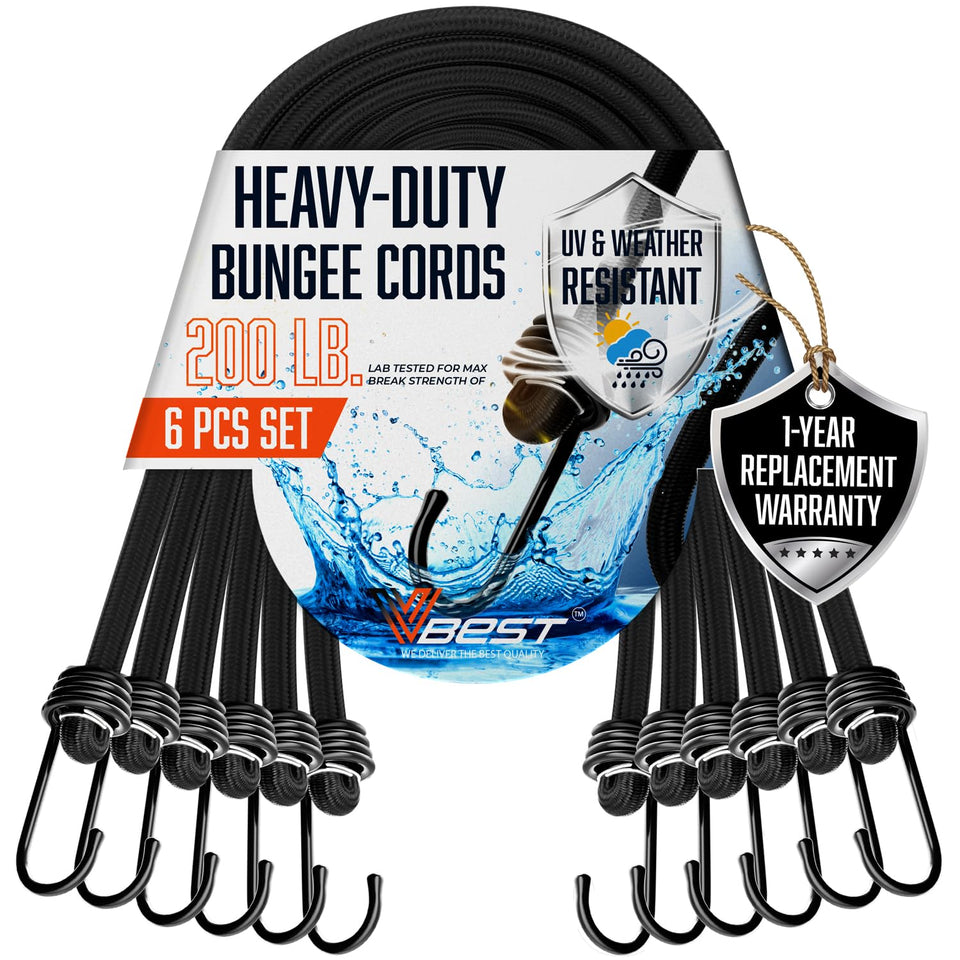 VBEST long bungee cords with hooks for versatile outdoor fastening