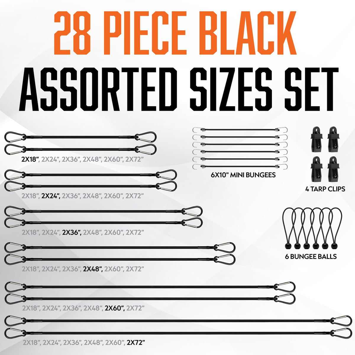 VBEST 18-inch compact bungee cord for small loads and quick ties.