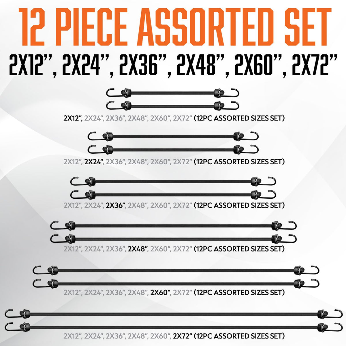 VBEST strong bungee cords 12in compact storage and quick securing