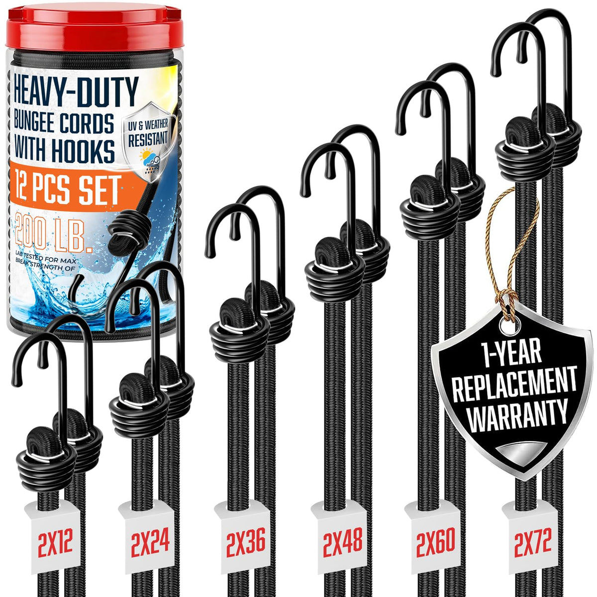 VBEST strong bungee cords 72in for secure outdoor cargo