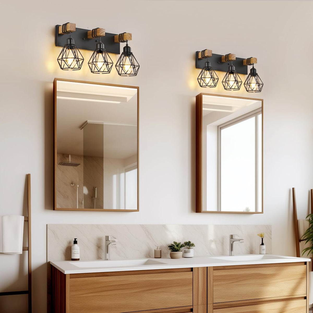 VbiTmn black finish vanity light in a modern space