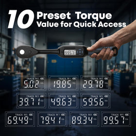 Torques and unit presets accessible via LED screen