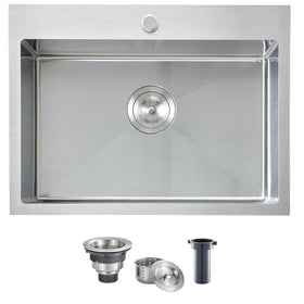 VCCUCINE 22x18 drop-in sink in brushed stainless for easy cleaning