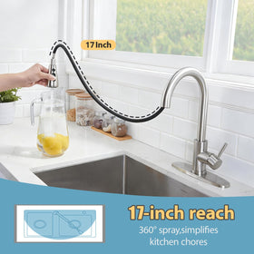 VCCUCINE faucet with three spray settings for spray, stream, and pause.