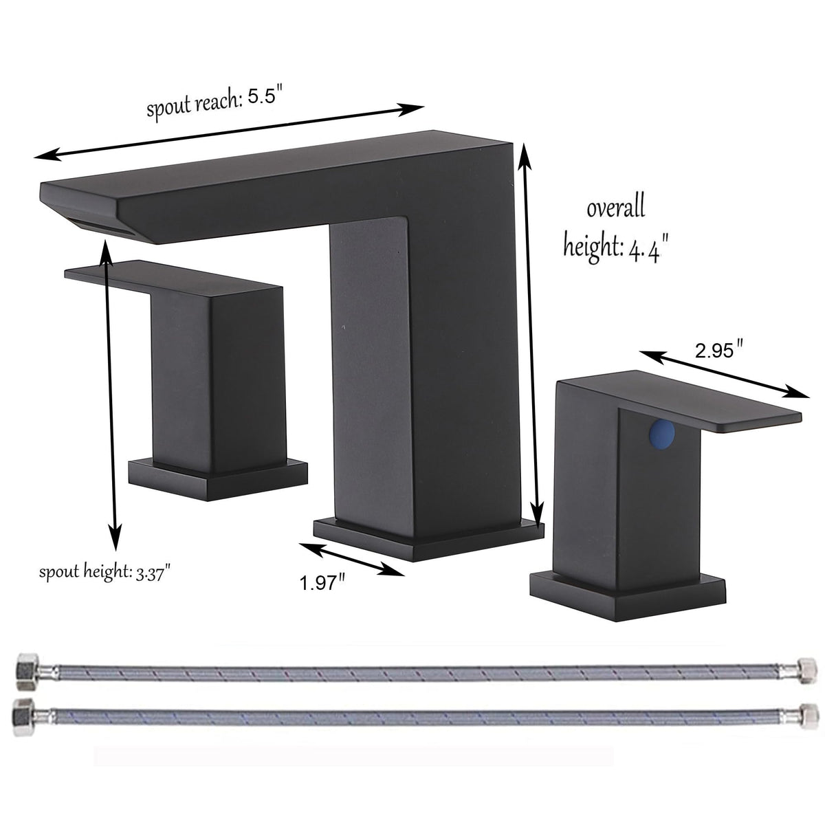 VCCUCINE matte black faucet detail with dual handles for precise temperature control