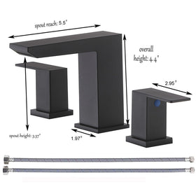 VCCUCINE matte black faucet detail with dual handles for precise temperature control