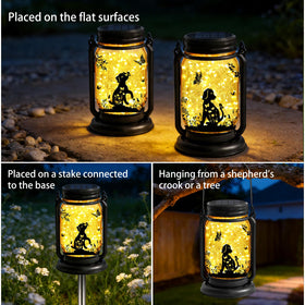 Vcdsoy dog solar lantern night light creates a welcoming ambience as daylight fades