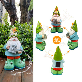 Vcdsoy gnome hat features 3D flowers and butterflies for whimsy.