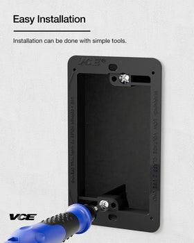VCE flush-mount bracket integrated into wall for a clean look.