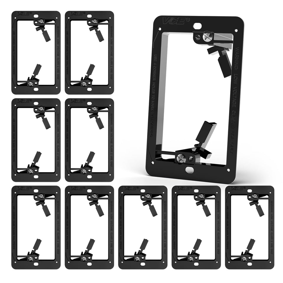 VCE low voltage bracket pack of 10 black for tidy flush-mount installation.