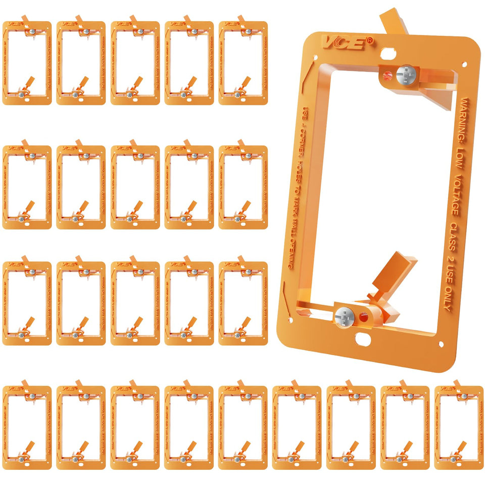 VCE low-voltage bracket for single-gang wall plate with flush finish.