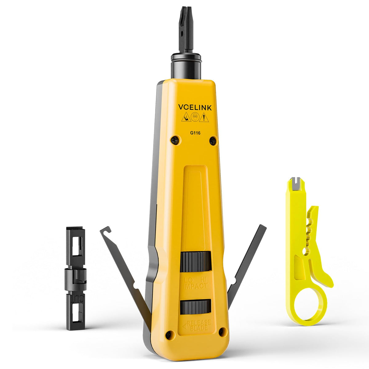 VCELINK punch down tool with 110 and 66 blades for precise terminations