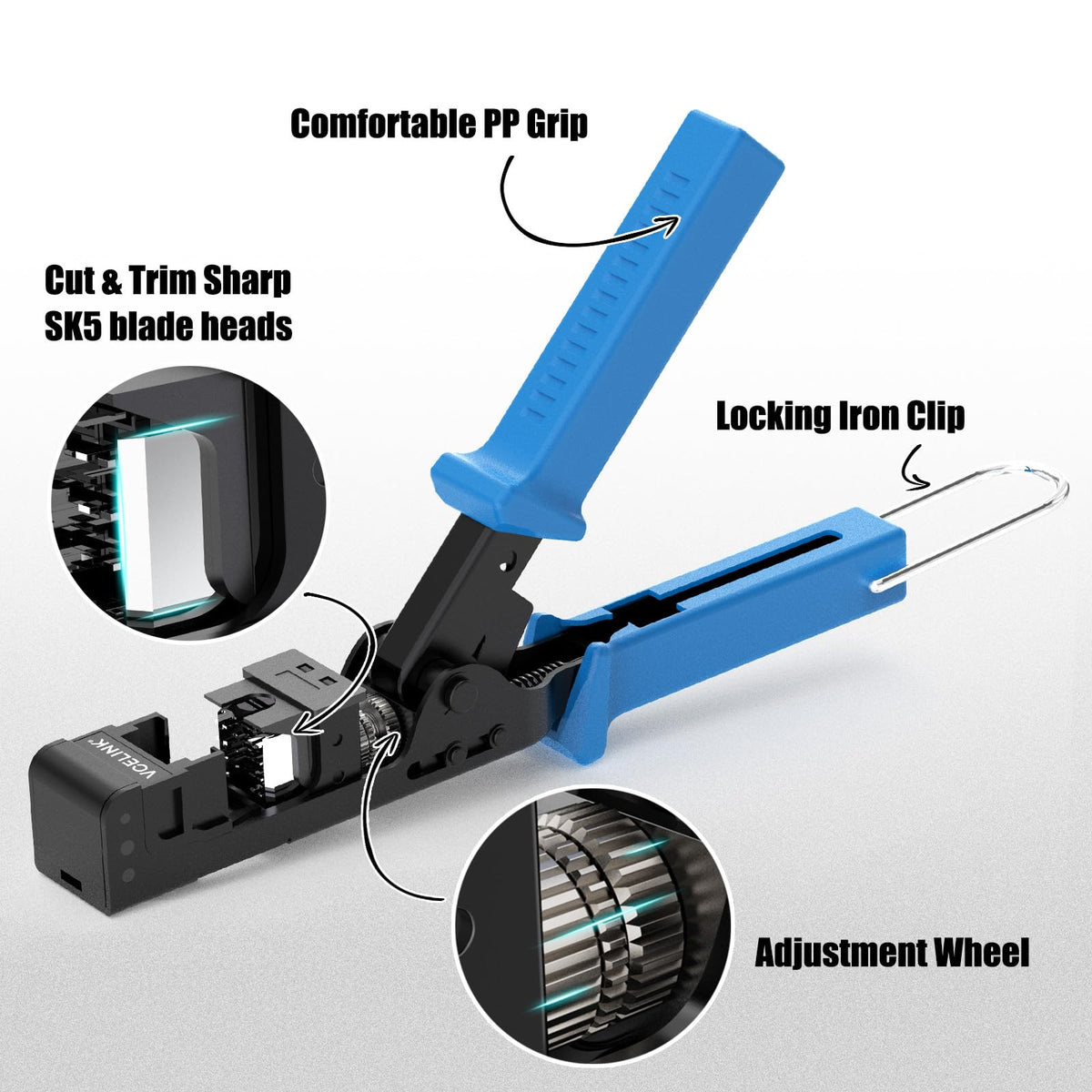 VCELINK Speed Keystone Tool ideal for patch panels and decora plates.