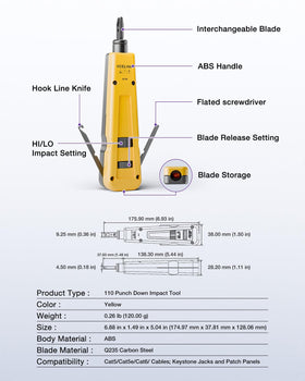 VCELINK tool kit includes punch down tool and mini stripper for complete termination tasks