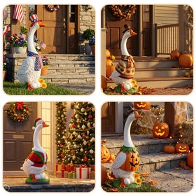 Vchin porch goose statue handmade craftsmanship highlights quality and charm.