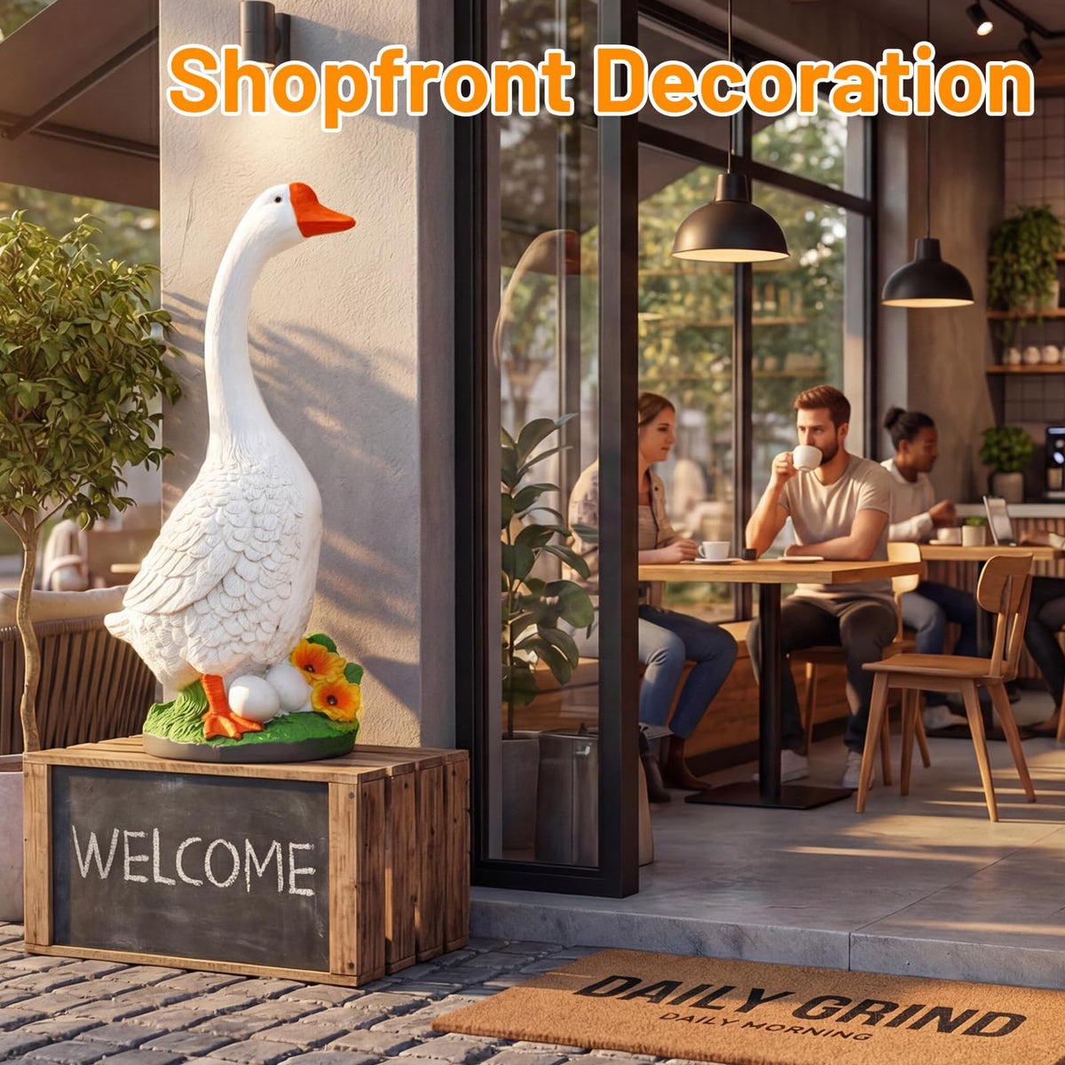 Vchin porch goose statue ideal for indoor and outdoor display.
