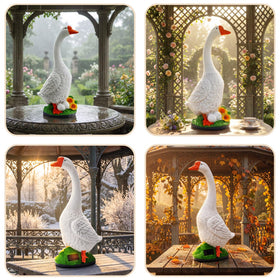 Vchin porch goose statue large 23 inch presence anchors porch or garden.