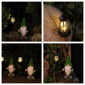 VChymm backyard display gnome figurine on a stand.