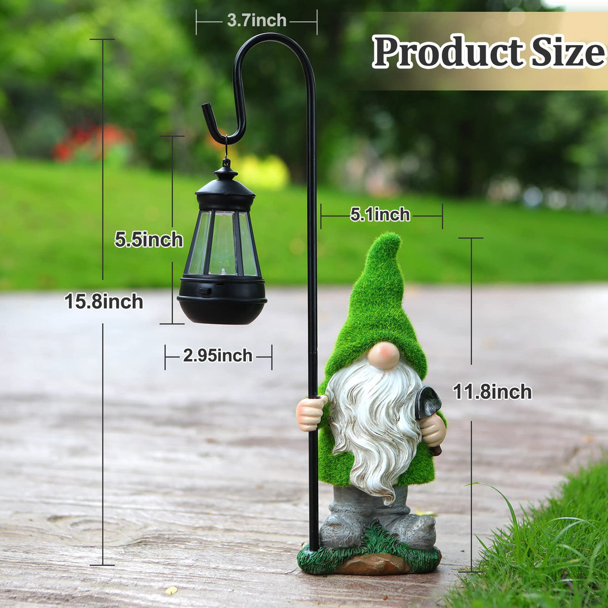 VChymm outdoor fall decor gnome for yard, 15.8-inch.