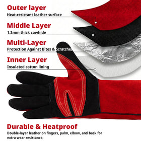 vclpower Animal Handling Gloves multi-use protection for gardening and grilling