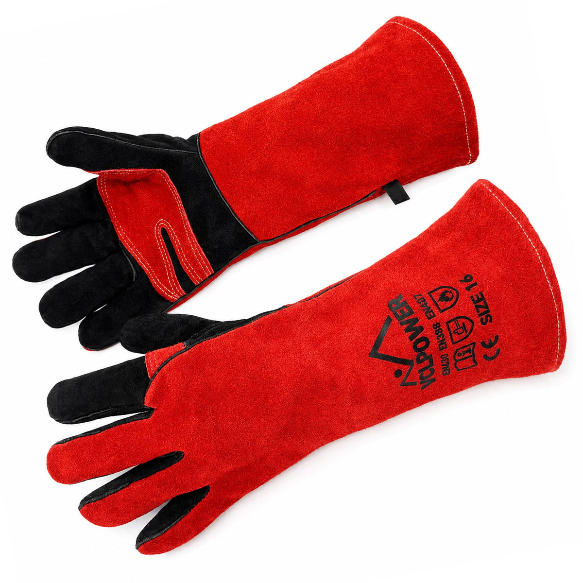 VCLPower welding gloves 16-inch outer protect hands during heavy welding tasks