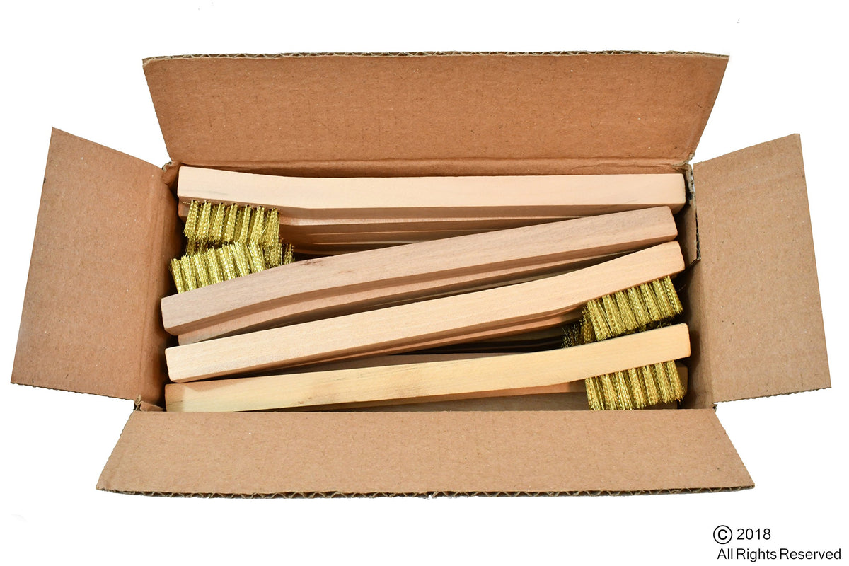 VCT 24-pack brass wire brushes clean dirt from metal and other materials
