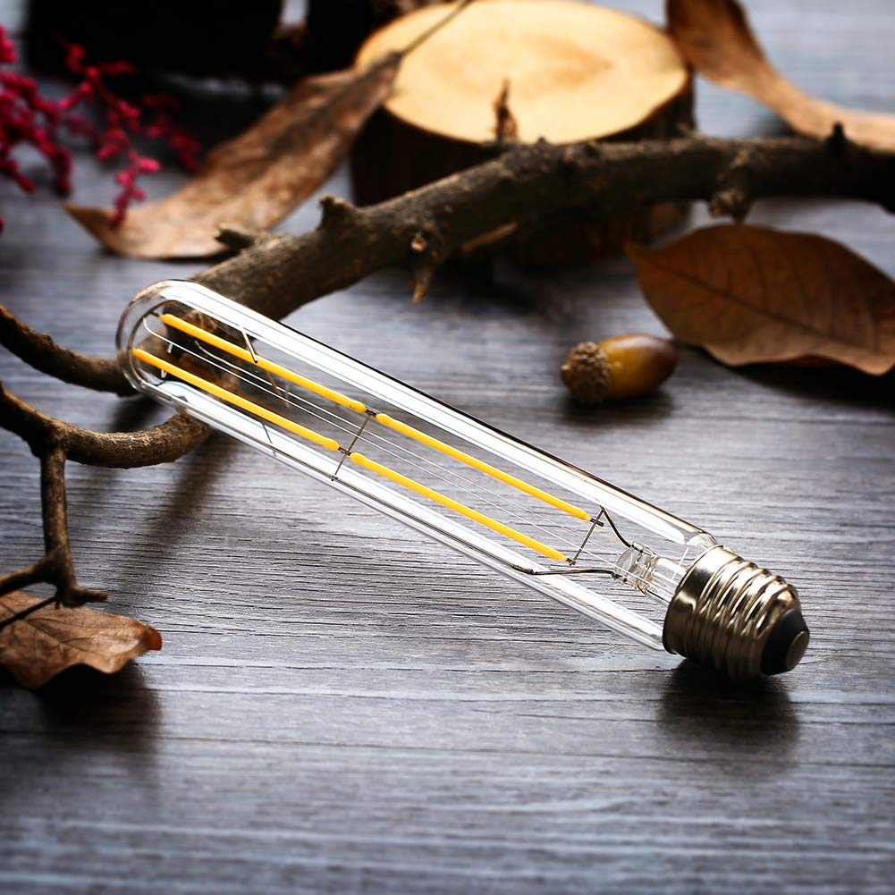 VCTC Lighting T10 vintage bulb for pendant lighting, 7.3in clear glass.