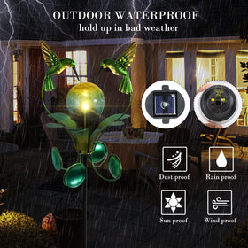 Durable VCUTEKA metal stake withstands outdoor weather while adding decor.