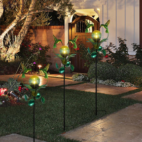 VCUTEKA green hummingbird design adds whimsical charm to the yard.