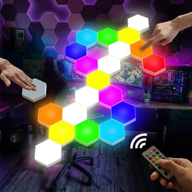 Vcwtty hexagon lights 6-pack assembled panels for customizable wall art.