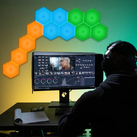 Vcwtty hexagon lights touch sensor allows quick color change with a tap.