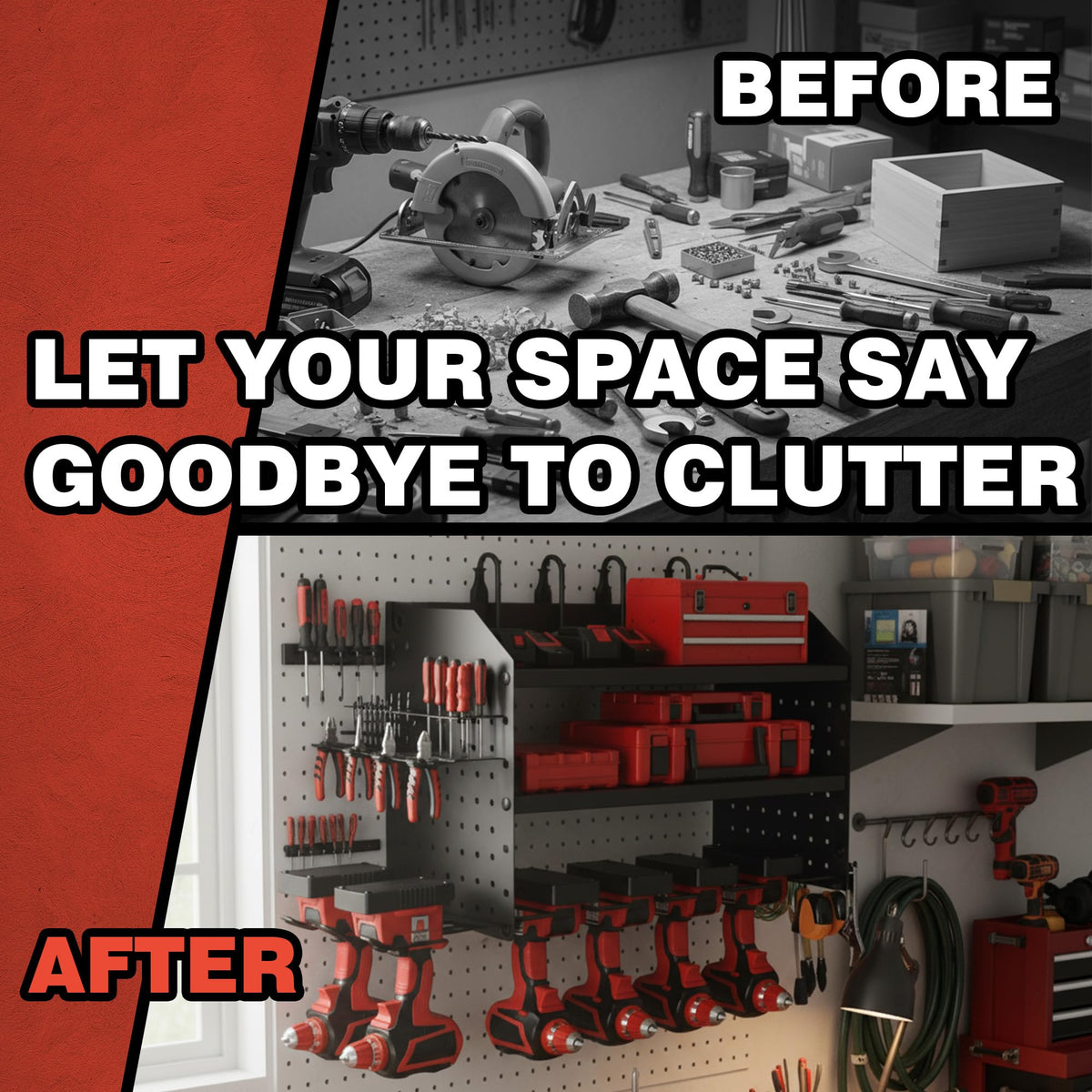 VDEVY mounts for bits, screwdrivers, and pliers for quick access