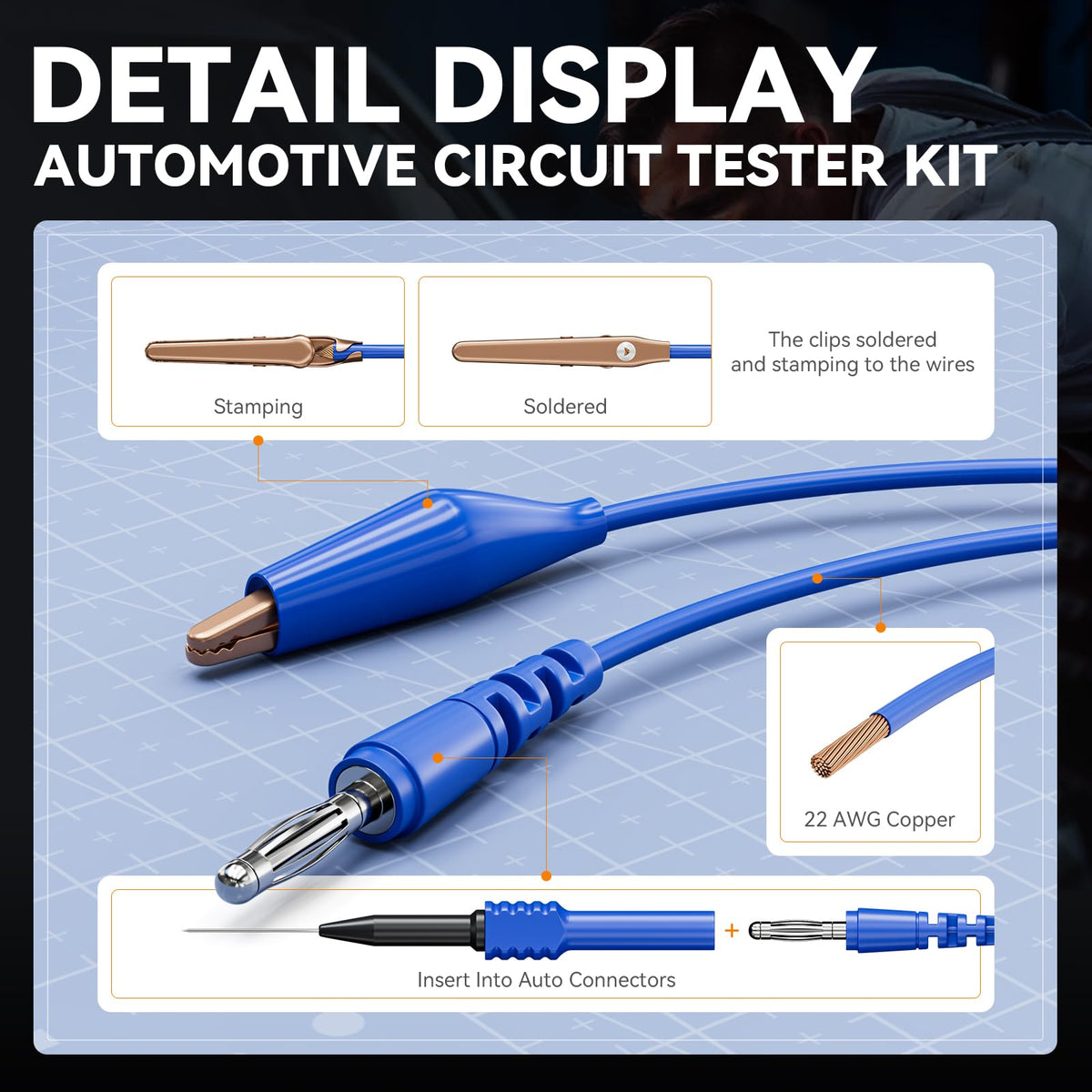 VDIAGTOOL V200 Pro 5-color alligator clips aiding quick identification.
