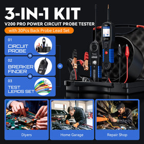 VDIAGTOOL V200 Pro back probe kit assembly enabling precise harness testing.