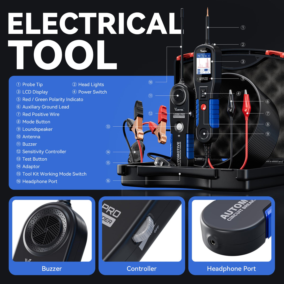 VDIAGTOOL V200 Pro cigarette-lighter powered setup for on-the-go testing.