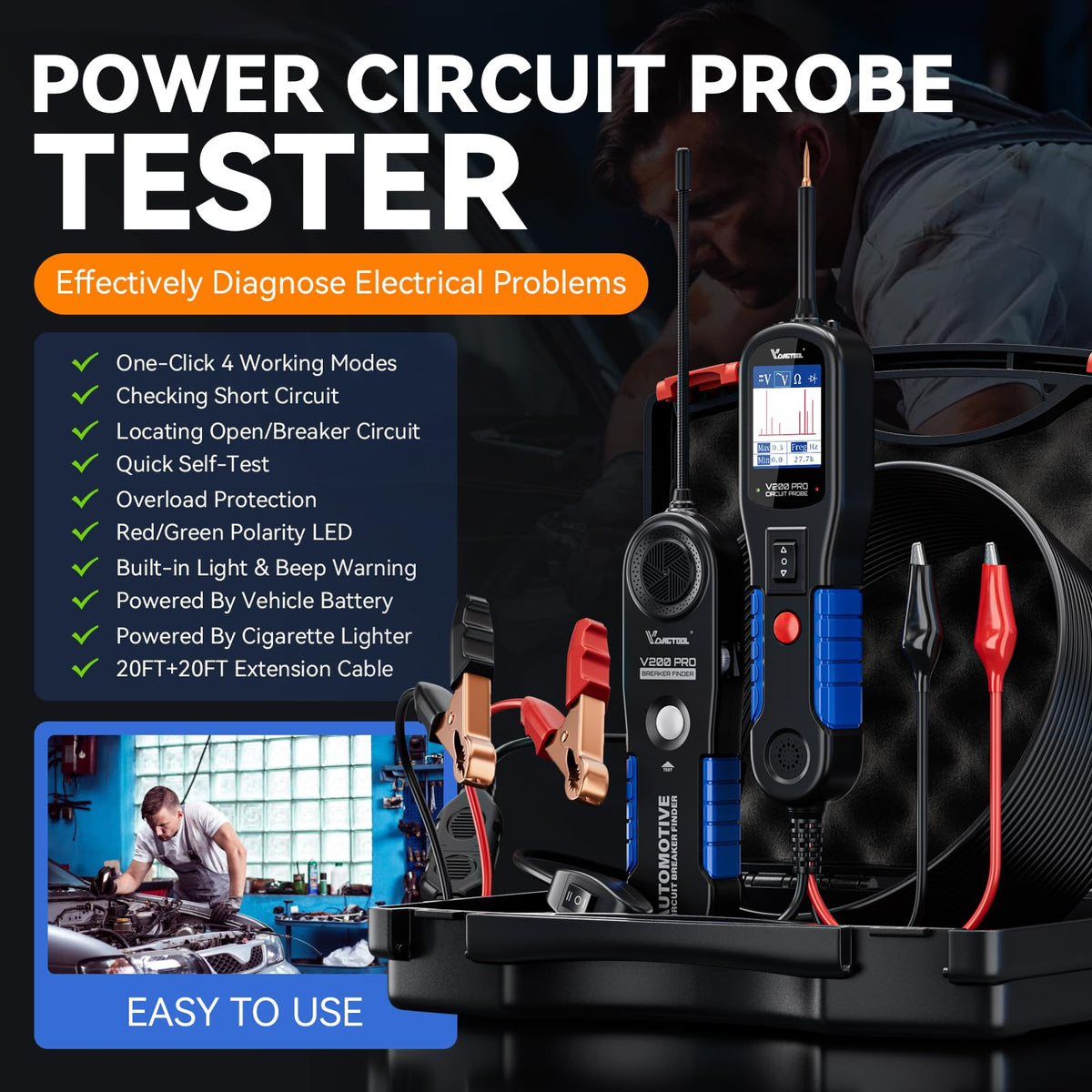 VDIAGTOOL V200 Pro overload protection safeguarding vehicle electronics.