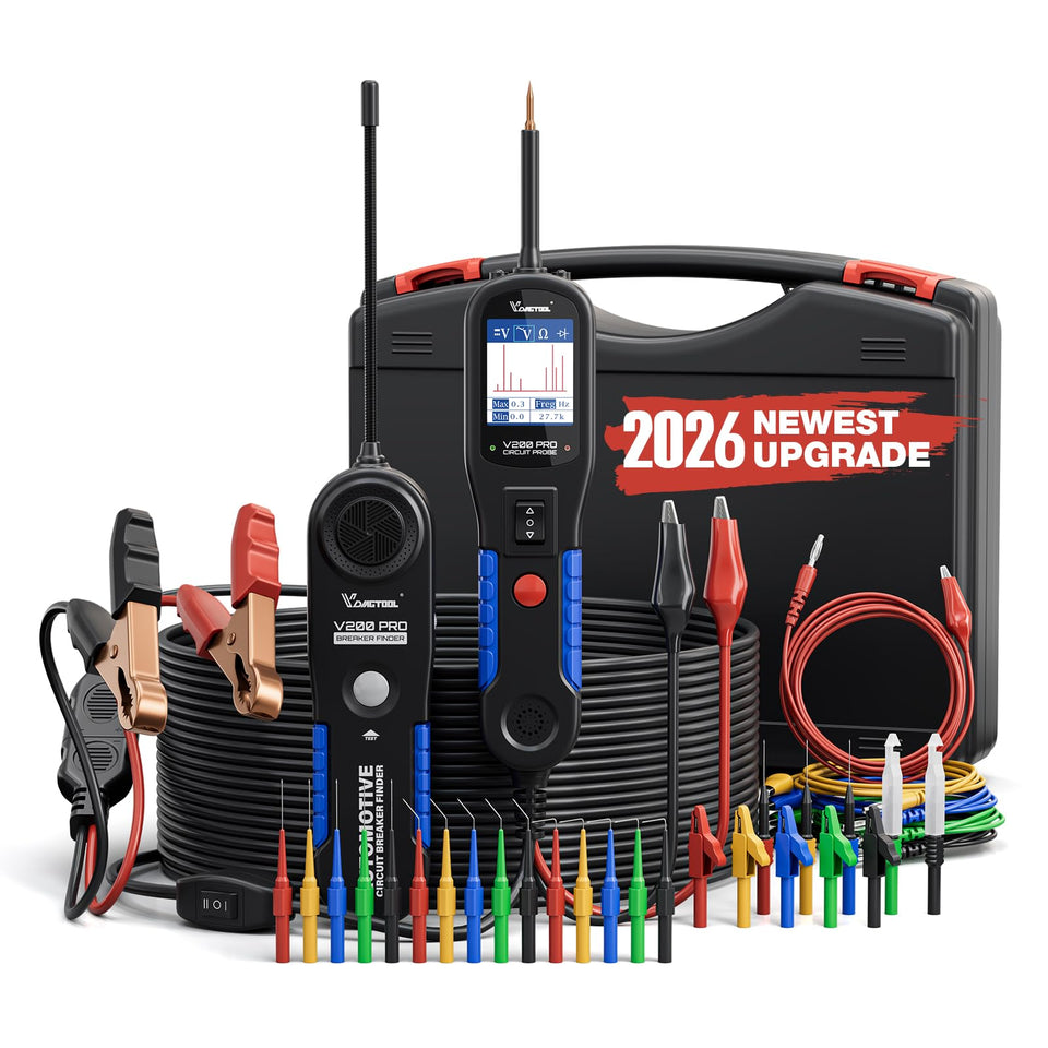 VDIAGTOOL V200 Pro upgrade kit front view for auto electrical testing and quick diagnostics.
