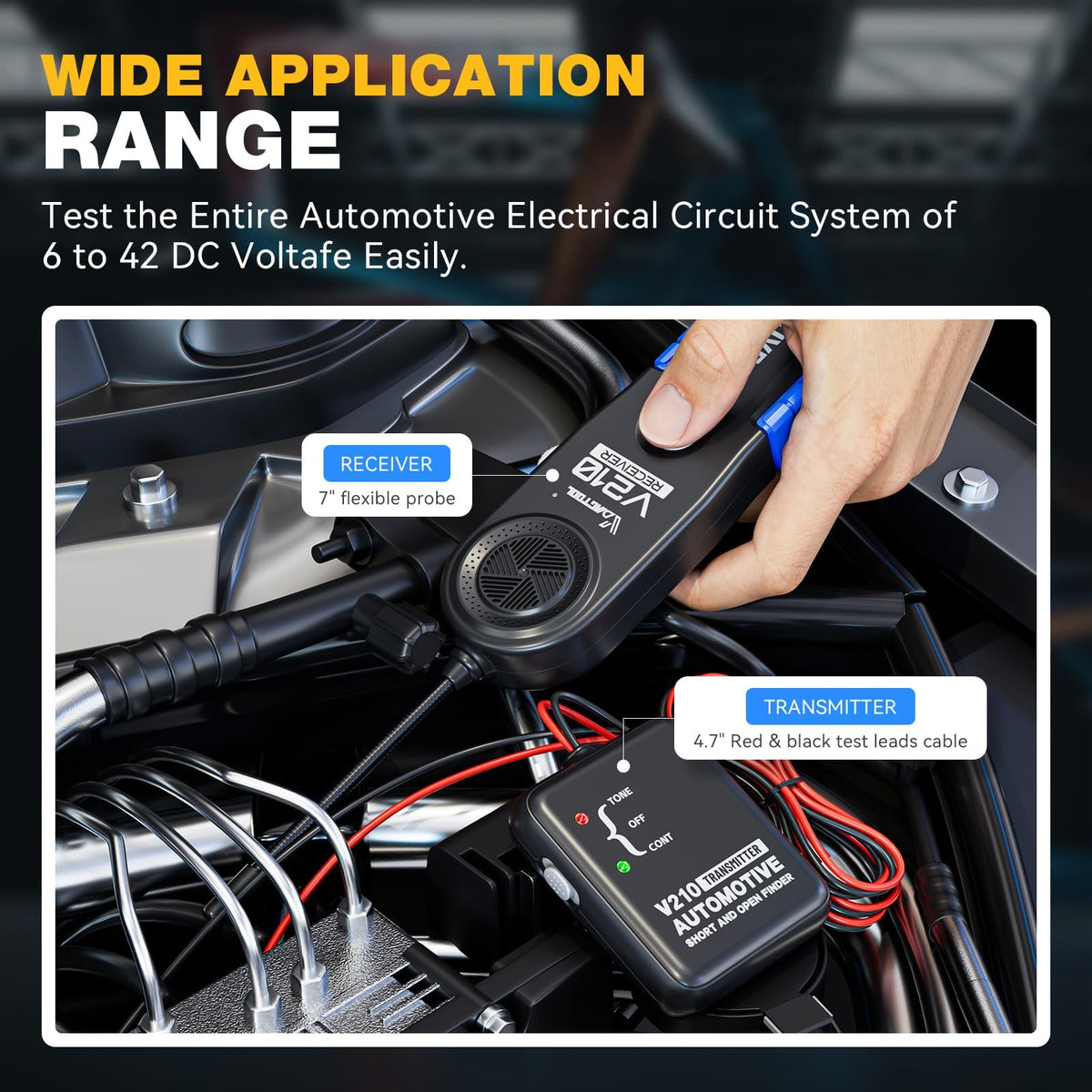 VDIAGTOOL V210 wire tracing aids efficient breaker-point detection in harnesses.