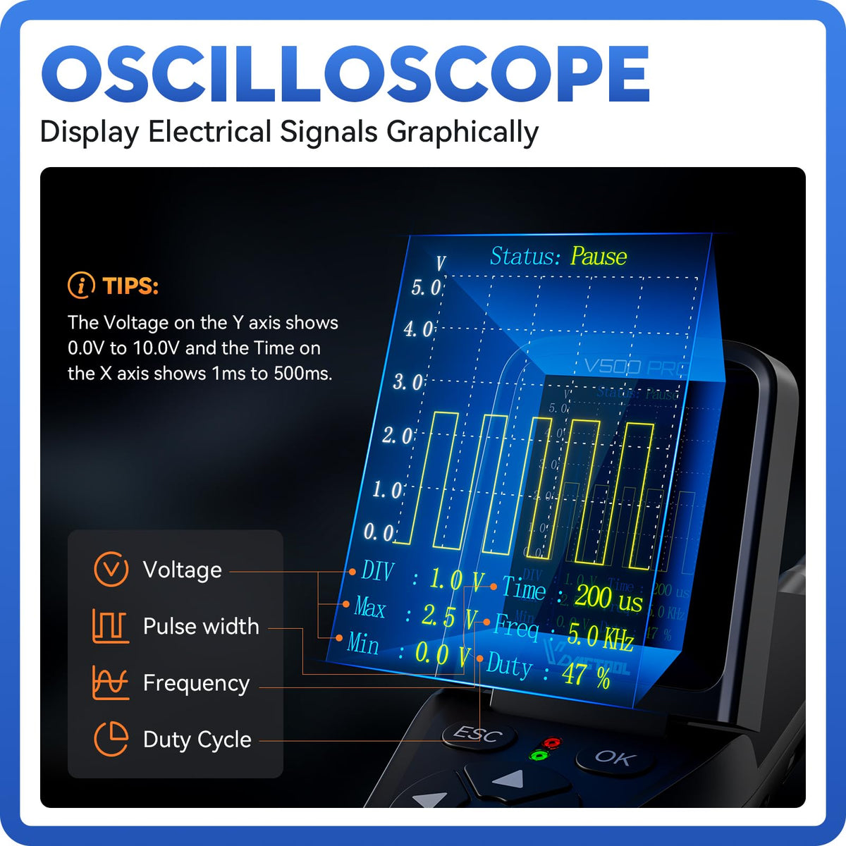 VDIAGTOOL V500 Pro relay and fuse test confirms faulty components quickly
