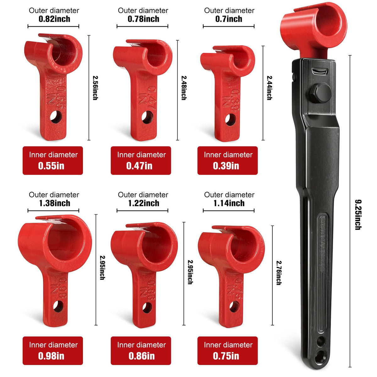 Vdsfand hinge gap tool displaying six sizes for various hinges