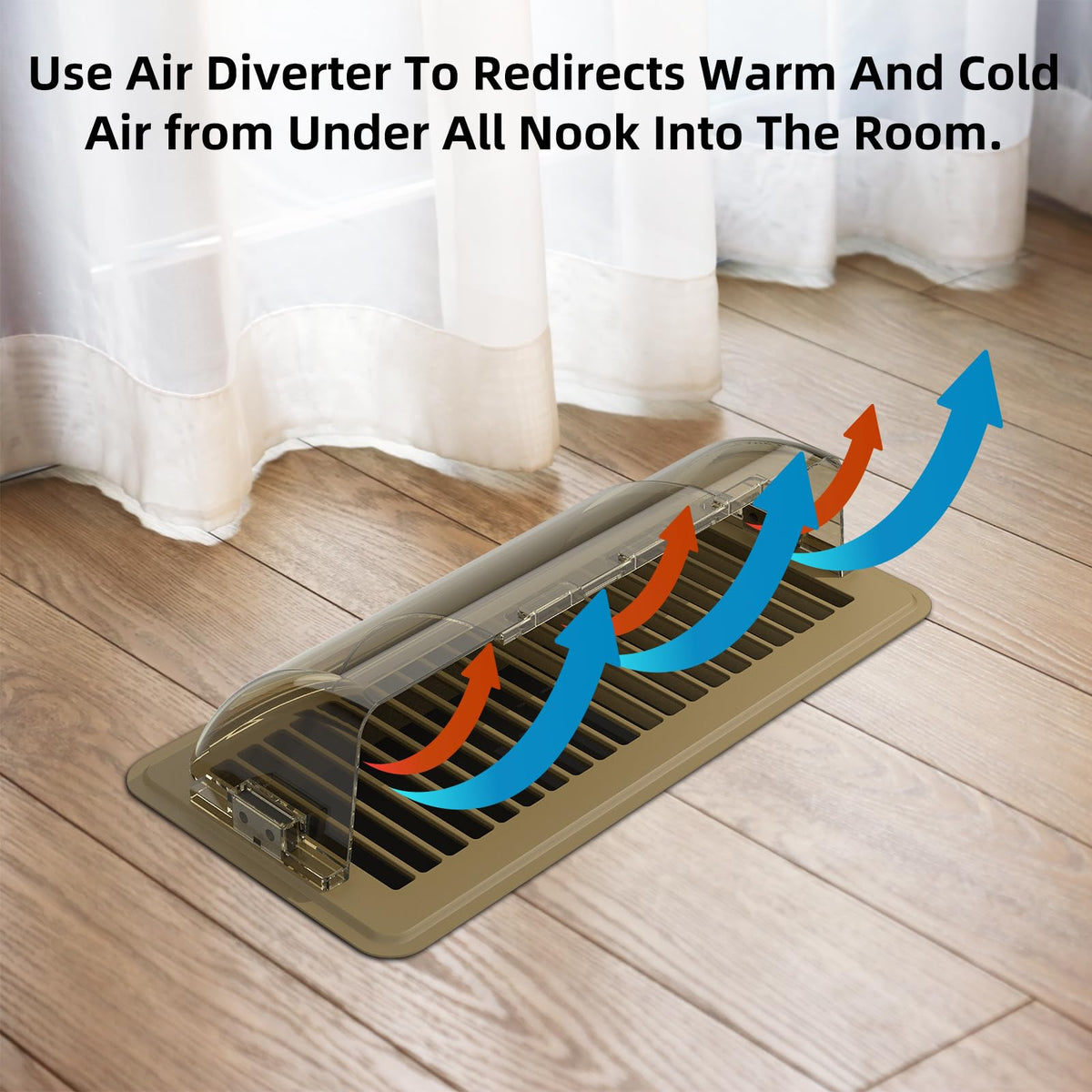VE NI SCC floor vent installation demonstrates tool-free setup.