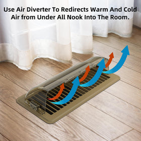 VE NI SCC floor vent installation demonstrates tool-free setup.