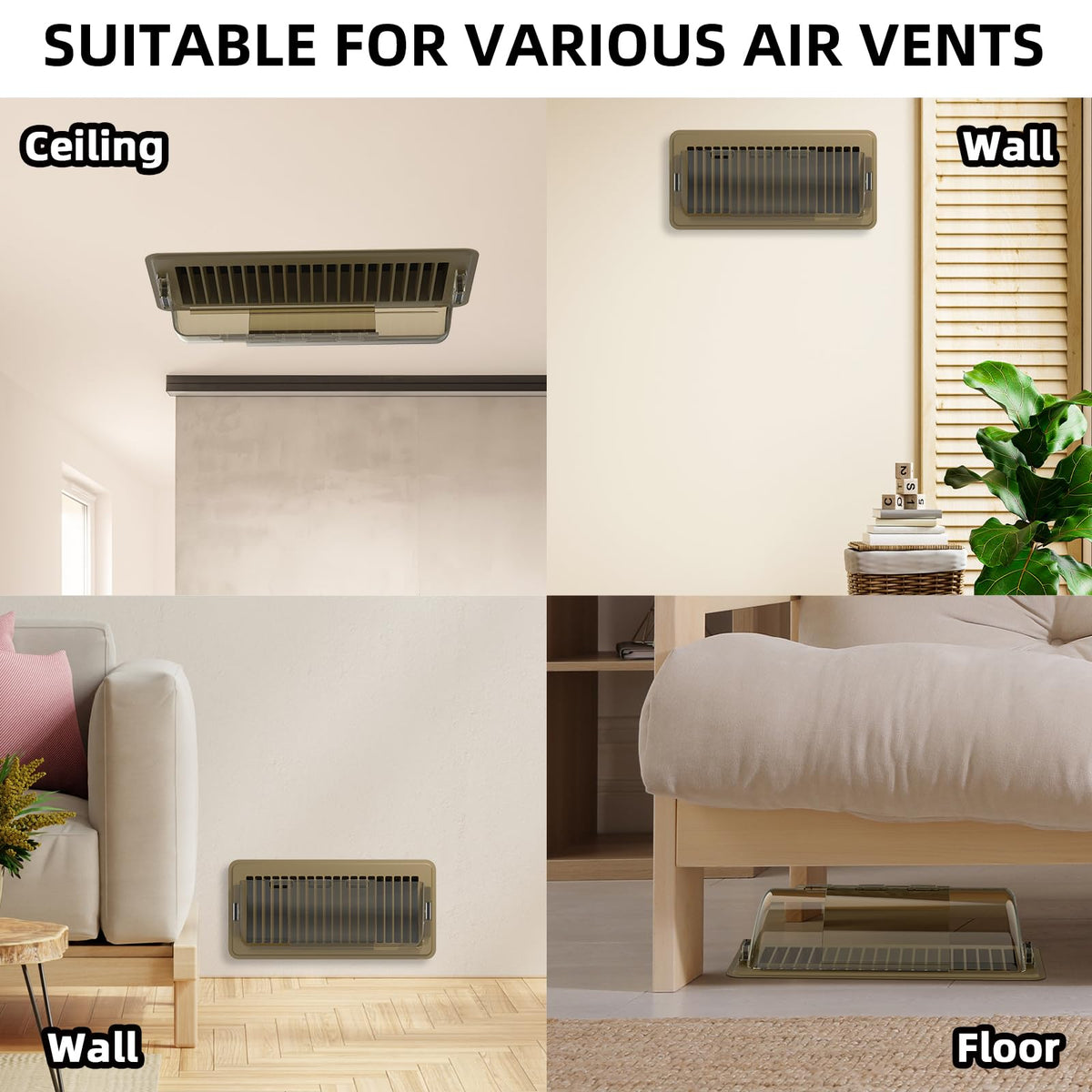 VE NI SCC sidewall vent use guides airflow away from seating areas.