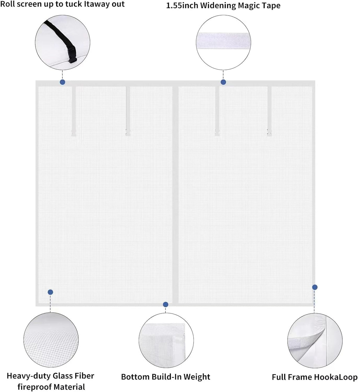 Veanusiver bottom weighted bar keeping the screen aligned during drive-through