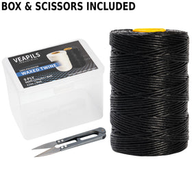 VEAPILS waxed twine close-up knotting shows anti-slip knots and secure holding.