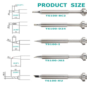 VECO-T TS100 tip varieties for different joints and materials